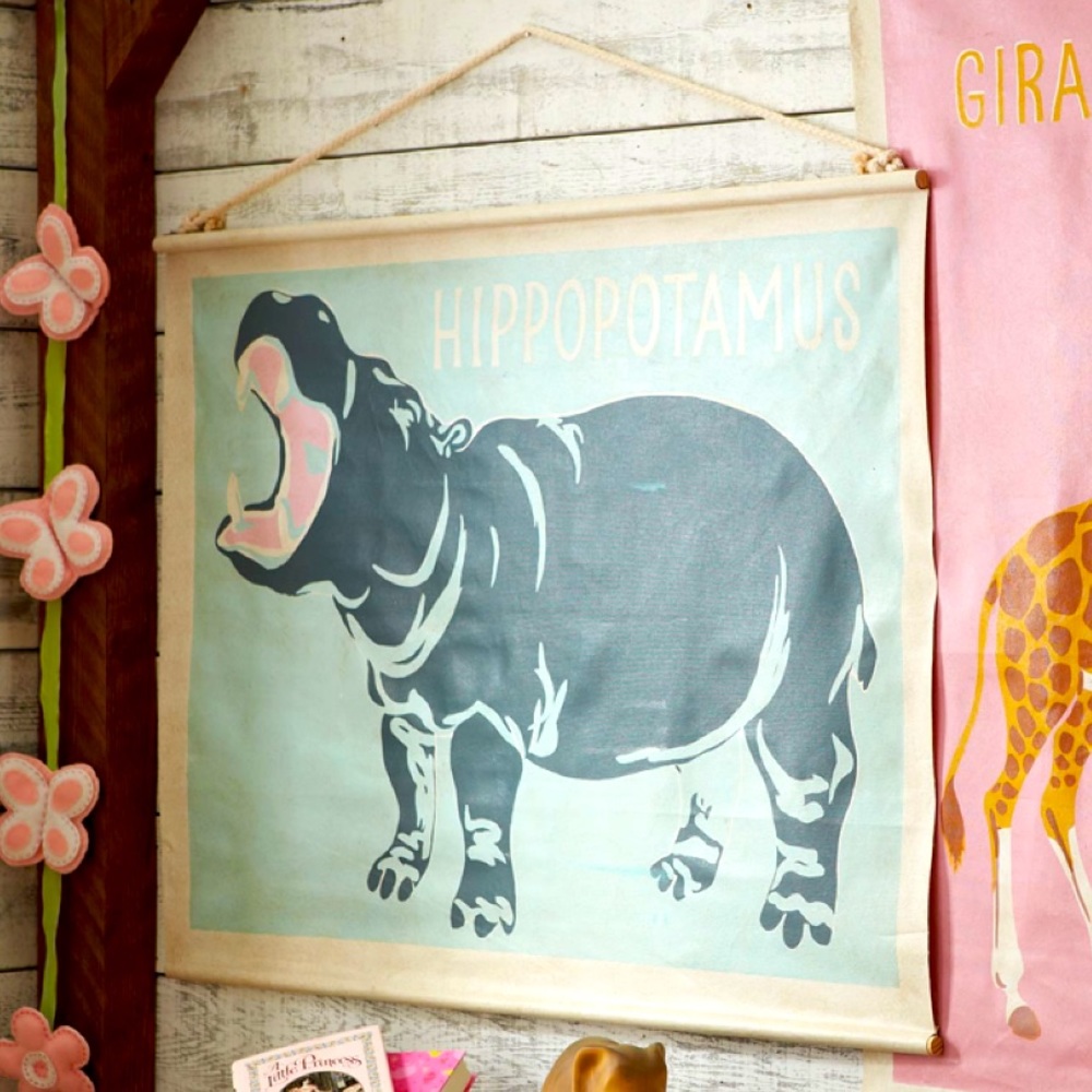 PB Kids Hippo Explorer Canvas Art